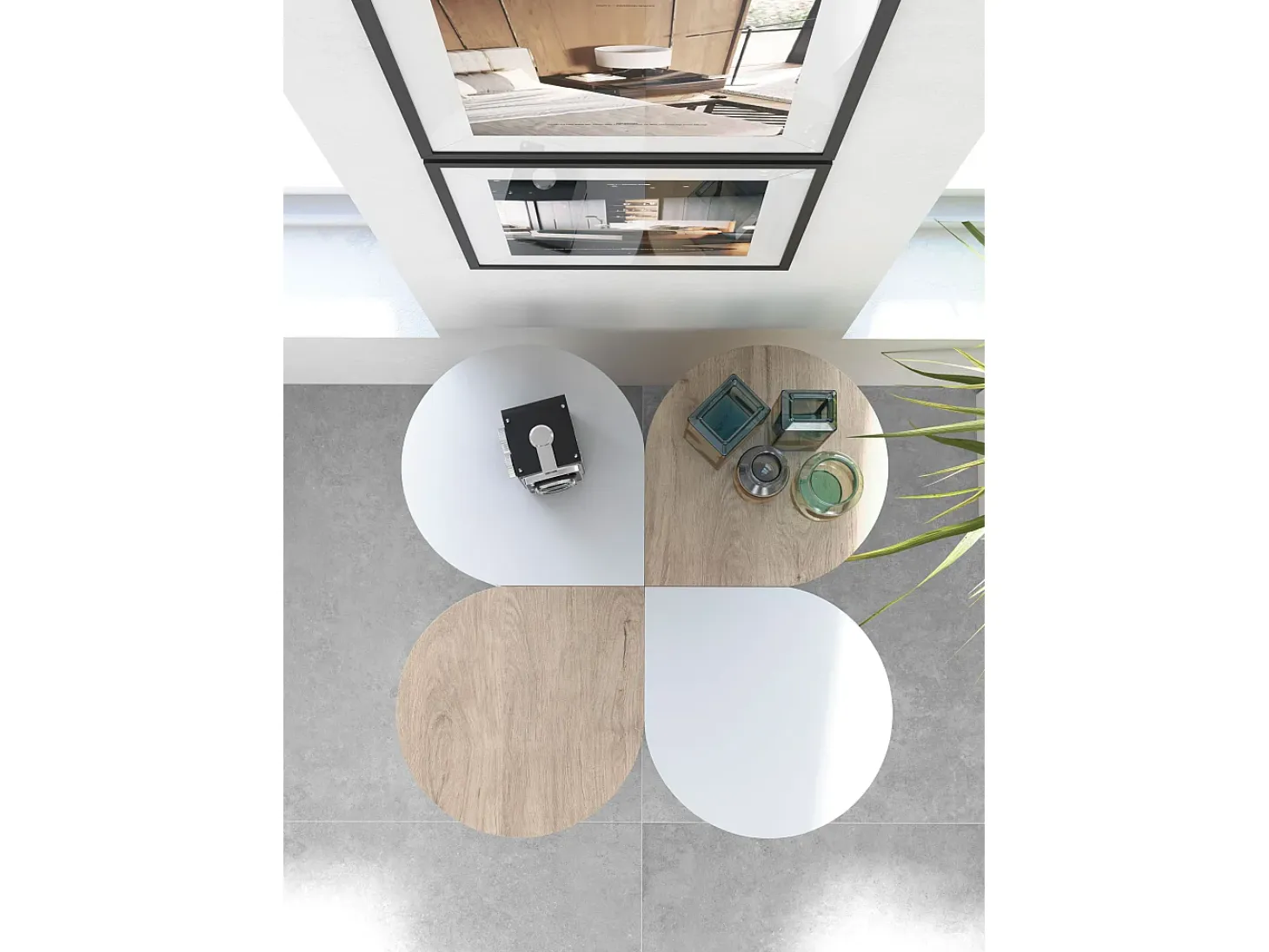 Mesa auxiliar - A62cm x L46cm x P55cm roble claro -Trébol