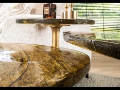 Mesa auxiliar - oro Cristal - 50 x 42 cm - DARI