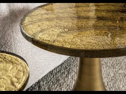 Mesa auxiliar - oro Cristal - 40 x 40 cm - MOKKA