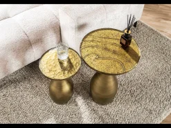 Mesa auxiliar - oro Cristal - 30 x 30 cm - MOKKA