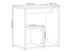 Mesa auxiliar 2 uds madera ingeniería gris Sonoma 50x30x50 cm