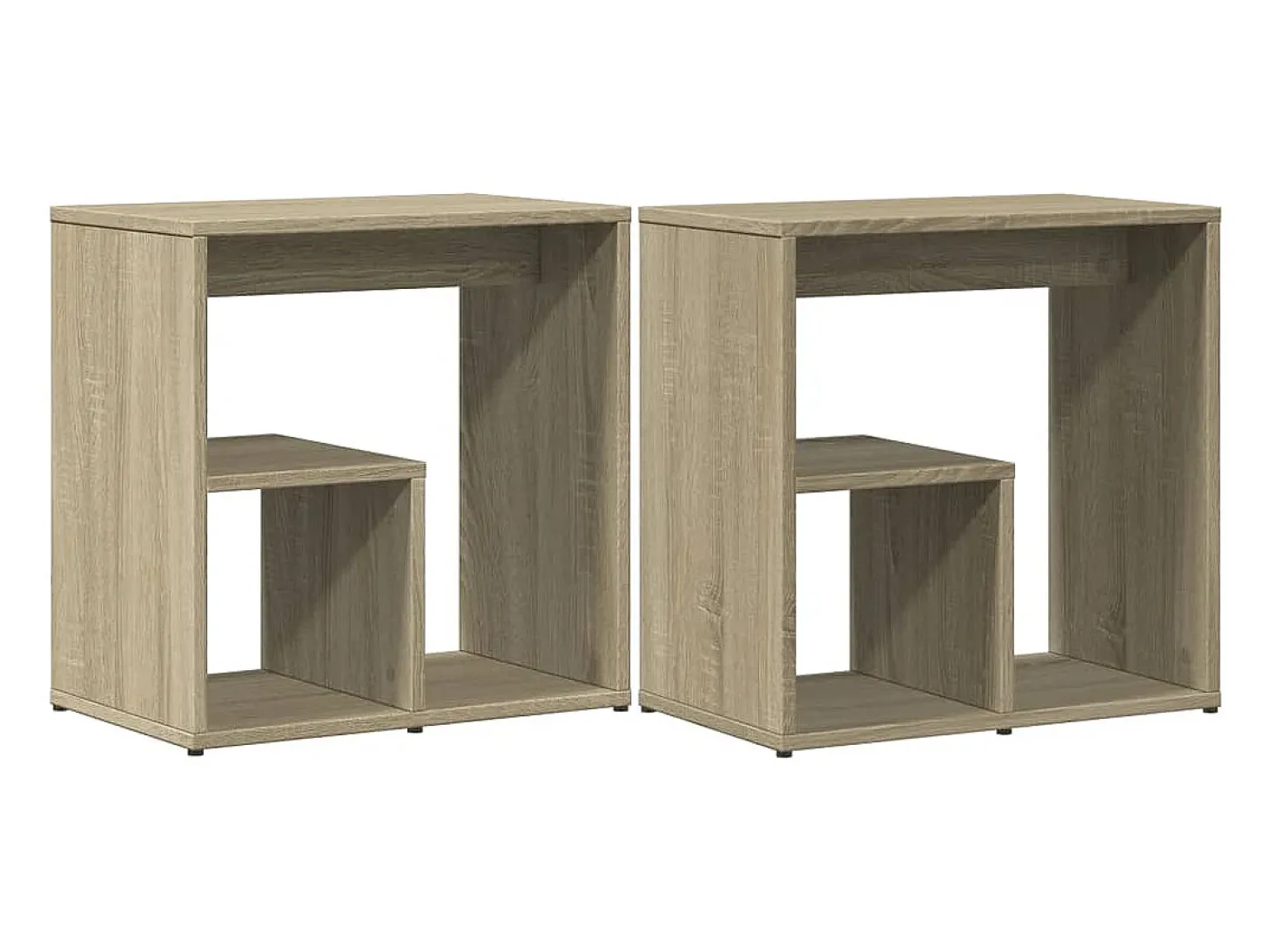 Mesa auxiliar 2 uds madera ingeniería roble Sonoma 50x30x50 cm