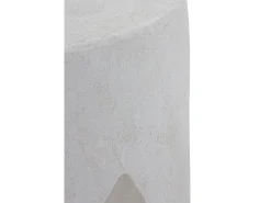 Mesa auxiliar color cemento blanco de poliresina