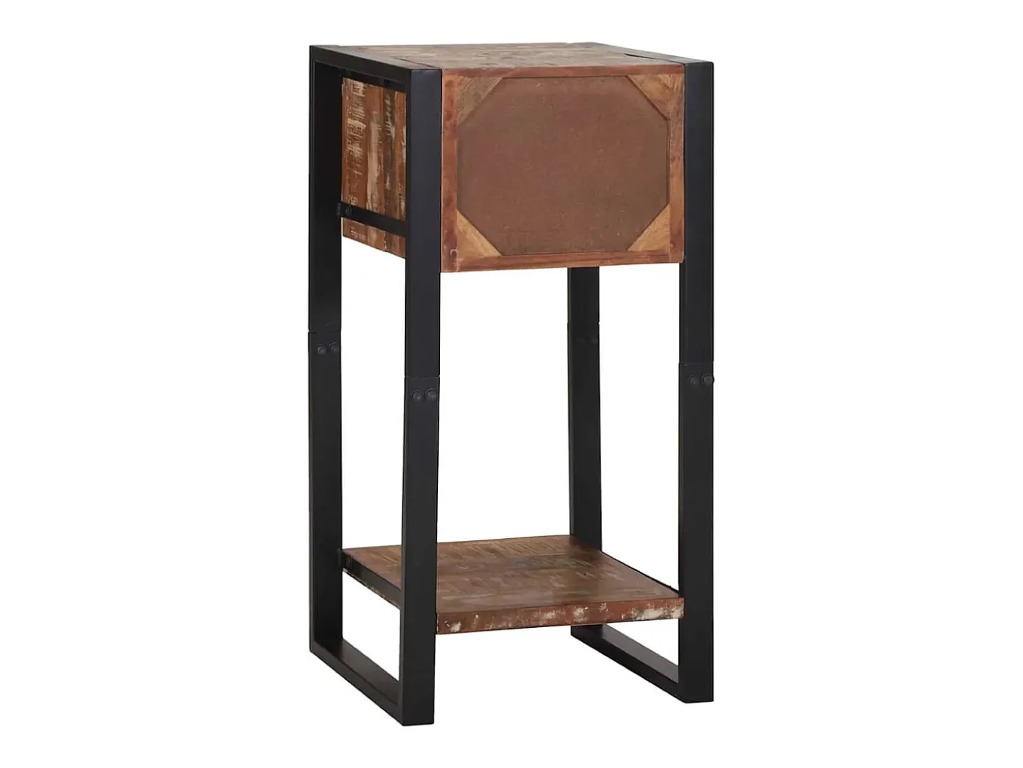 Mesa Auxiliar con cajón Multicolor Madera reciclada maciza