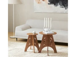 Mesa Auxiliar con Juntas de Espiga Mesita de Noche Mesa de Centro para Salón y Dormitorio 36 x 36 x 55 cm Marrón HFBT01-BR SoBuy ES