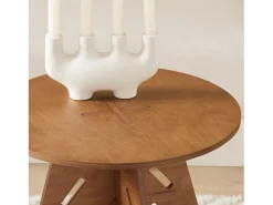 Mesa Auxiliar con Juntas de Espiga Mesita de Noche Mesa de Centro para Salón y Dormitorio 36 x 36 x 55 cm Marrón HFBT01-BR SoBuy ES