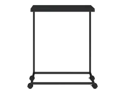 Mesa auxiliar con ruedas madera de ingeniería negra 55x35x70 cm