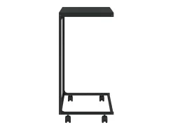 Mesa auxiliar con ruedas madera de ingeniería negra 55x35x70 cm