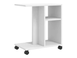 Mesa auxiliar con ruedas madera ingeniería blanco 50x30x55 cm