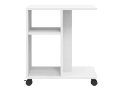 Mesa auxiliar con ruedas madera ingeniería blanco 50x30x55 cm