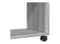Mesa auxiliar con ruedas madera gris Sonoma 70x35x60 cm