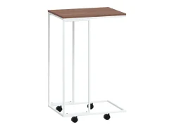 Mesa auxiliar con ruedas contrachapado blanco 40x30x63,5 cm