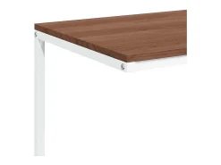 Mesa auxiliar con ruedas de contrachapado blanco 55x35x70 cm