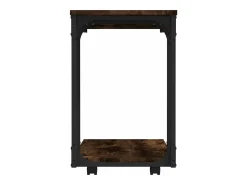 Mesa auxiliar con ruedas madera roble ahumado 50x35x55,5 cm