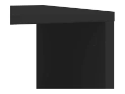 Mesa auxiliar con ruedas madera de ingeniería negra 50x30x55 cm