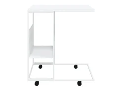Mesa auxiliar con ruedas madera ingeniería blanco 55x36x63,5 cm ES477691