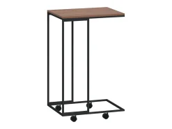 Mesa auxiliar con ruedas de contrachapado negro 40x30x63,5 cm