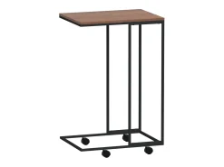 Mesa auxiliar con ruedas de contrachapado negro 40x30x63,5 cm