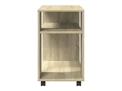 Mesa auxiliar con ruedas madera roble Sonoma 70x35x60 cm