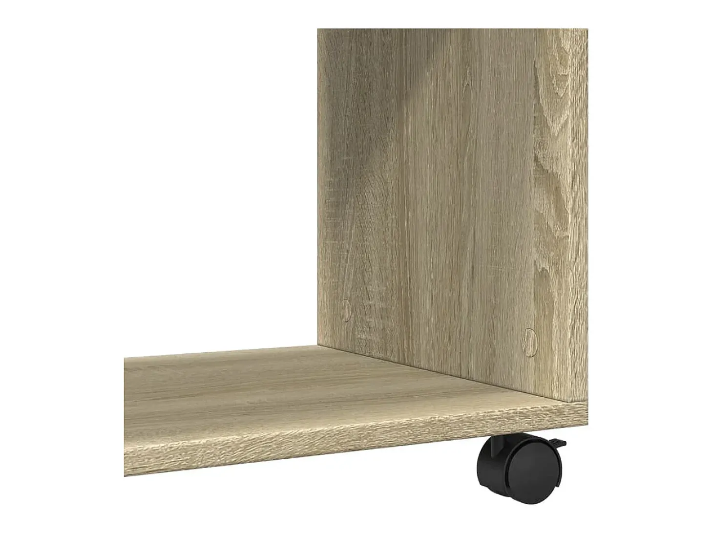 Mesa auxiliar con ruedas madera roble Sonoma 70x35x60 cm