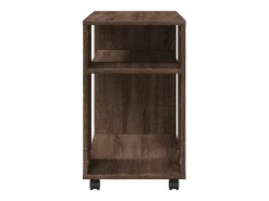 Mesa auxiliar con ruedas madera roble marrón 70x35x60 cm