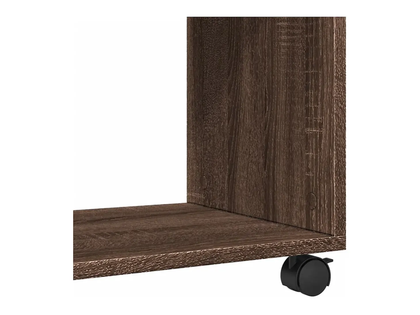 Mesa auxiliar con ruedas madera roble marrón 70x35x60 cm