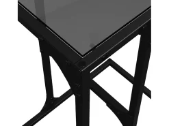 Mesa auxiliar con vidrio transparente acero 40x30x61,5 cm