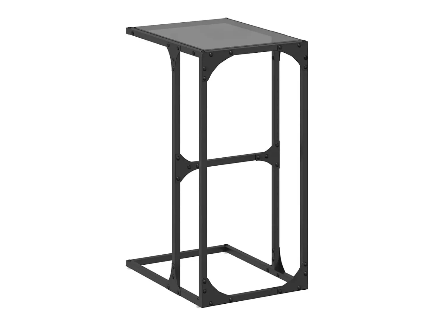 Mesa auxiliar con vidrio transparente acero 40x30x61,5 cm ES748796