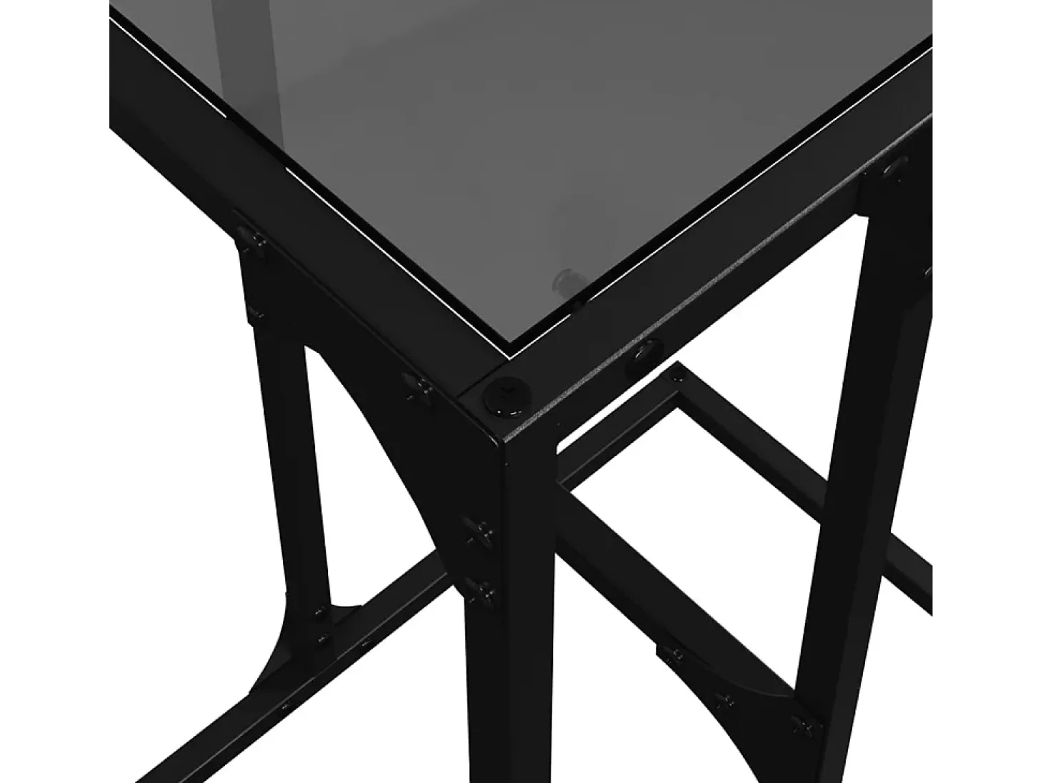 Mesa auxiliar con vidrio transparente acero 40x30x61,5 cm