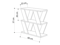 Mesa auxiliar de 3 estantes L60 cm - Lazena