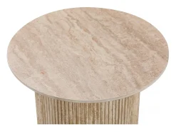 Mesa auxiliar de cerámica "Eclat", mesita de noche - 50 x 50 cm - Marrón