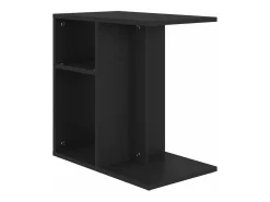 Mesa auxiliar de madera contrachapada negro 50x30x50 cm