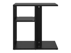 Mesa auxiliar de madera contrachapada negro 50x30x50 cm