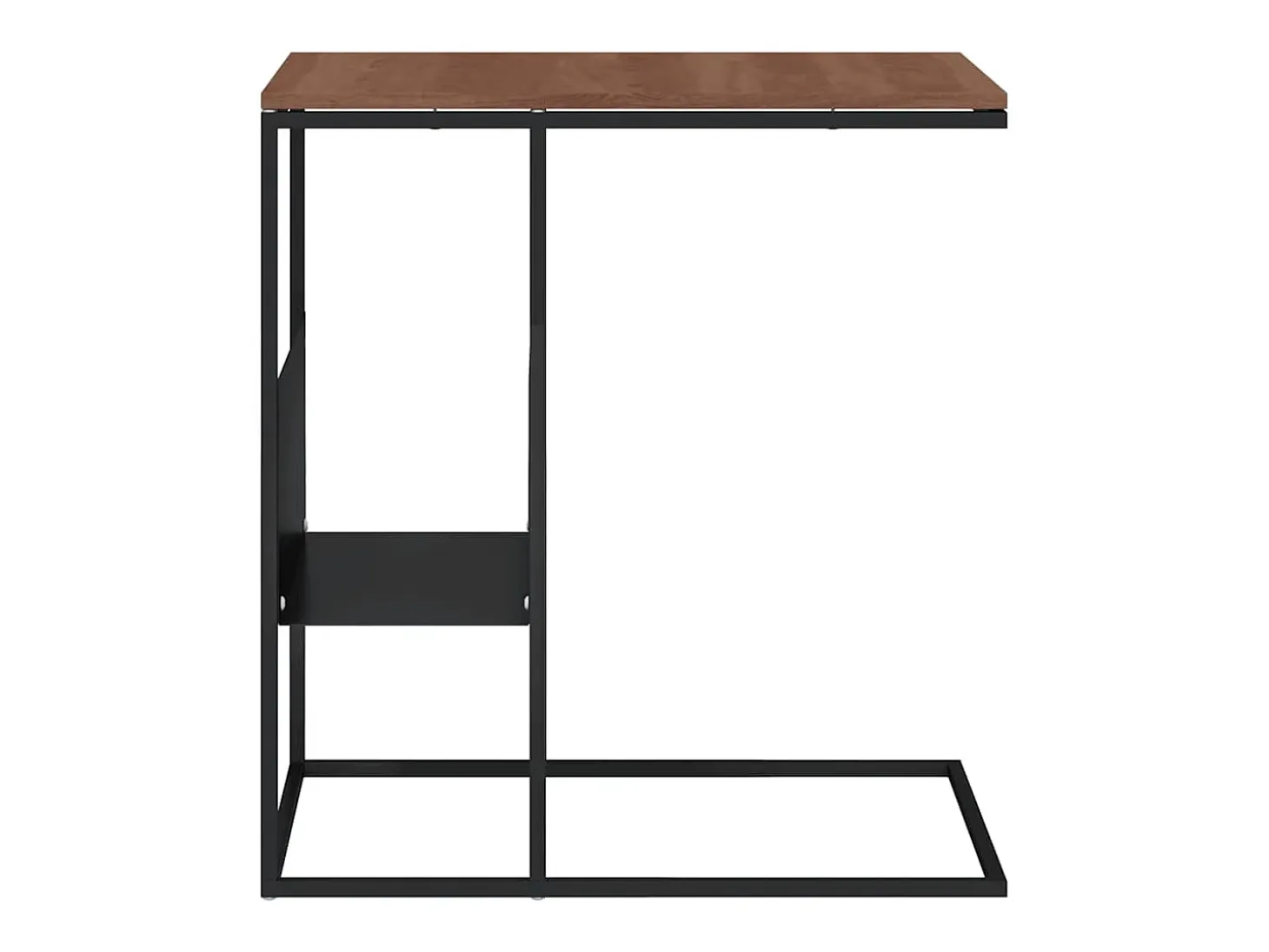 Mesa auxiliar de madera contrachapada negro 55x36x59,5 cm