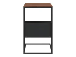 Mesa auxiliar de madera contrachapada negro 55x36x59,5 cm