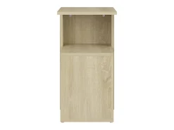 Mesa auxiliar de madera contrachapada color roble 36x30x56 cm