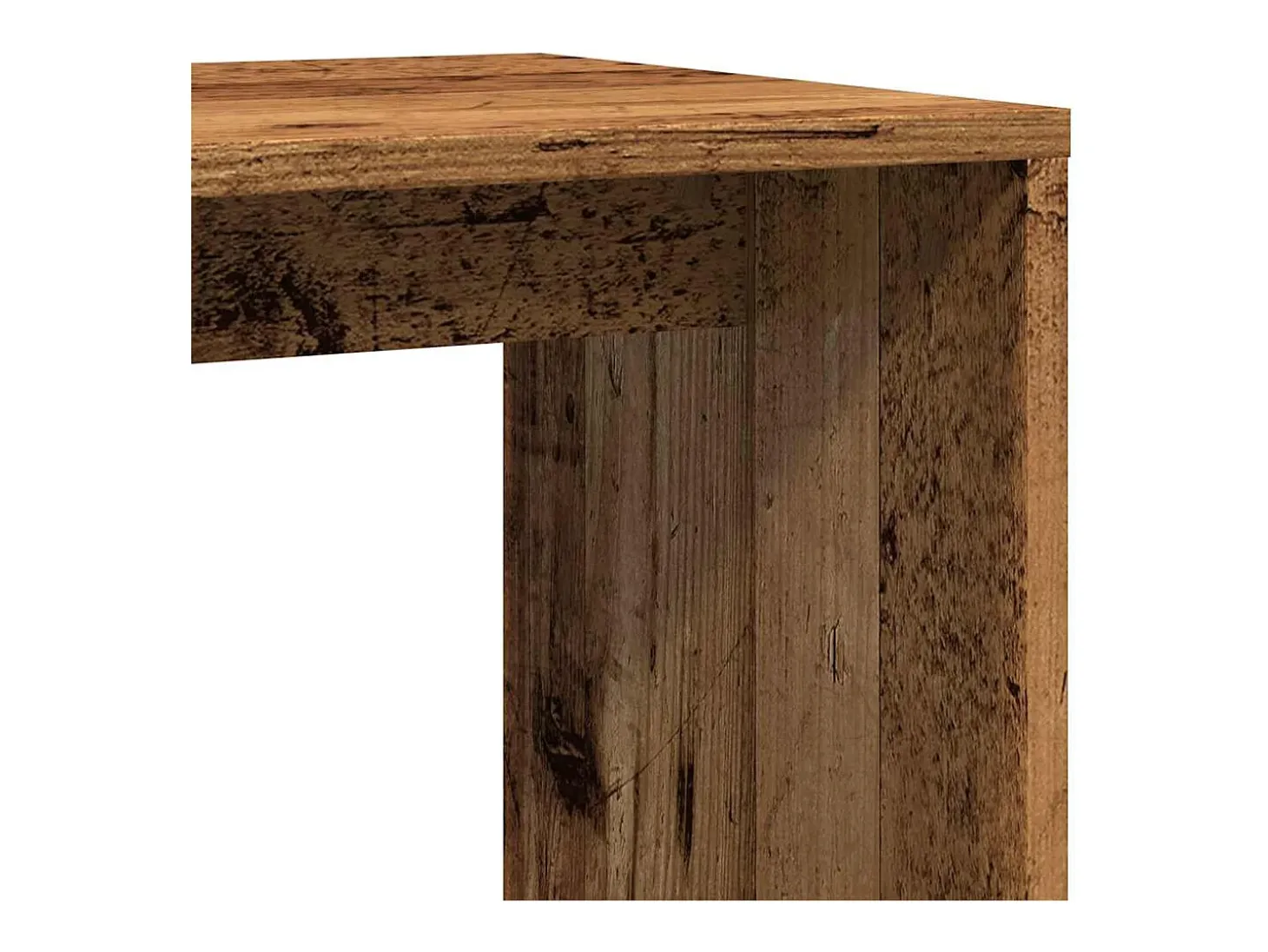 Mesa auxiliar de madera contrachapada envejecida 59x36x38 cm