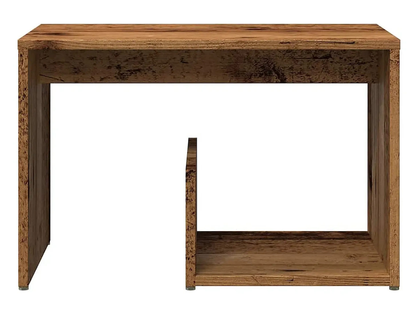 Mesa auxiliar de madera contrachapada envejecida 59x36x38 cm