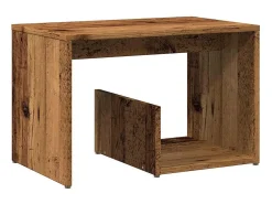 Mesa auxiliar de madera contrachapada envejecida 59x36x38 cm