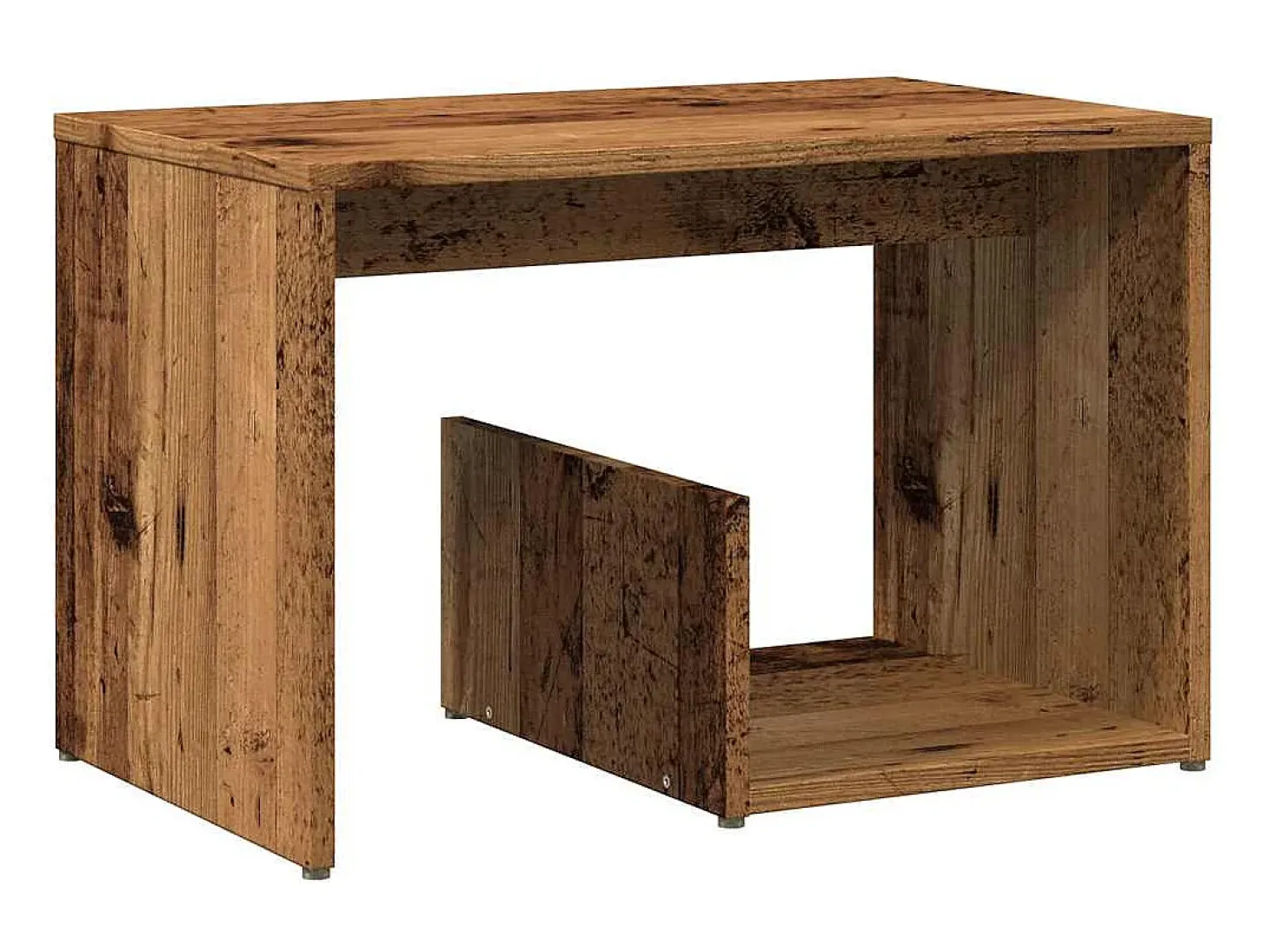 Mesa auxiliar de madera contrachapada envejecida 59x36x38 cm