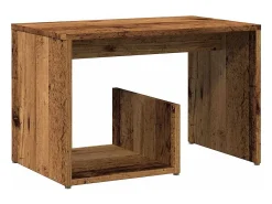 Mesa auxiliar de madera contrachapada envejecida 59x36x38 cm
