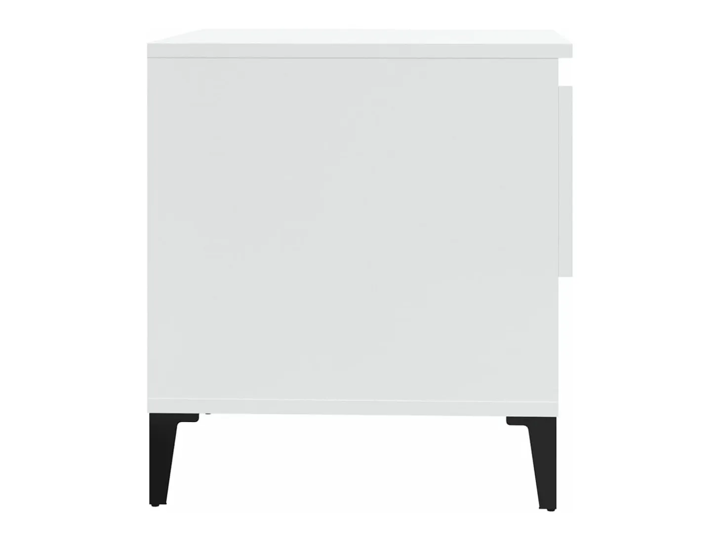 Mesa auxiliar de madera contrachapada blanco brillo 50x46x50 cm