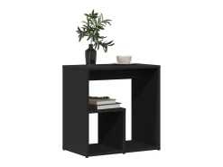 Mesa auxiliar de madera contrachapada negro 50x30x50 cm ES809407