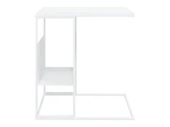 Mesa auxiliar de madera contrachapada blanco 55x36x59,5 cm ES150872