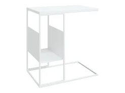 Mesa auxiliar de madera contrachapada blanco 55x36x59,5 cm ES150872
