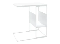 Mesa auxiliar de madera contrachapada blanco 55x36x59,5 cm ES150872