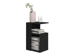 Mesa auxiliar de madera contrachapada negro 36x30x56 cm