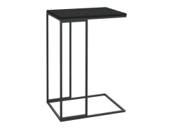 Mesa auxiliar de madera contrachapada negro 40x30x59 cm