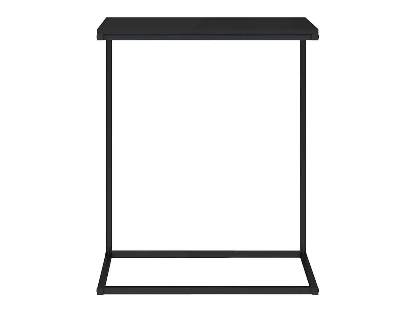 Mesa auxiliar de madera contrachapada negro 55x35x66 cm