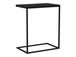 Mesa auxiliar de madera contrachapada negro 55x35x66 cm